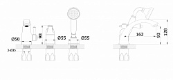 Смеситель на борт ванны черный Ganzer GZ77033-C Ganzer  Германия