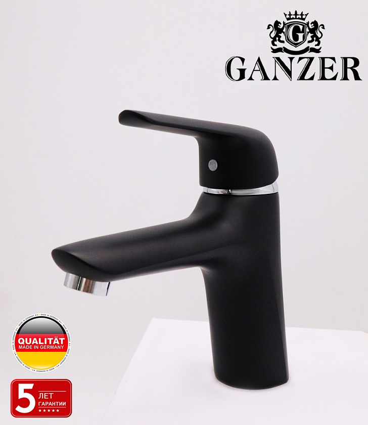 Смеситель для умывальника черный Ganzer GZ24011-C