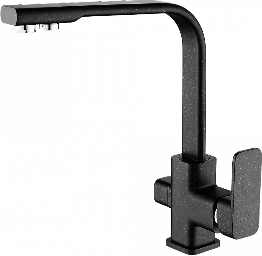 Смеситель для кухни с фильтром черный Ganzer GZ12025-C