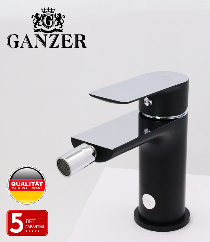 Смеситель для биде черный+хром Ganzer GZ21051-C