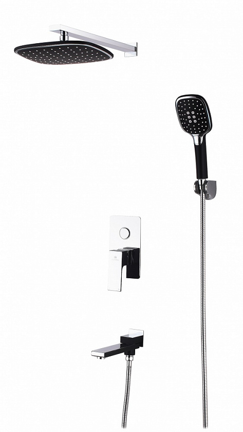 Встроенный смеситель для душа Ganzer черный+хром GZ28065-C