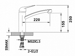 Смеситель для кухни черный Ganzer GZ16033-C Ganzer  Германия