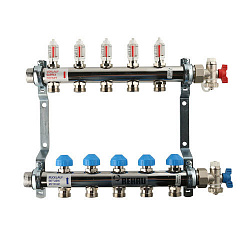 Распределительный коллектор Rehau HKV-D 1″- 3/4″ 5 выхода Рехау  Германия