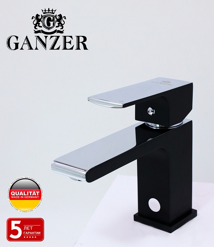Смеситель для умывальника черный Ganzer GZ28011-C