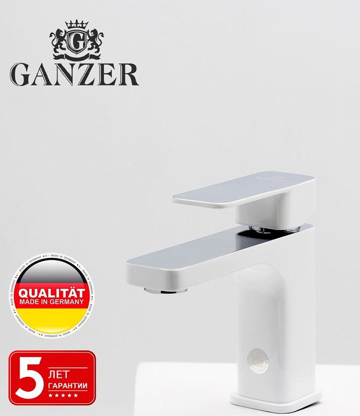 Смеситель для умывальника белый Ganzer GZ12015-F